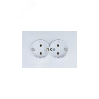 ZIMA Розетка двойная с заземлением 16А, механизм, белая Lezard 704-0200-127BQC