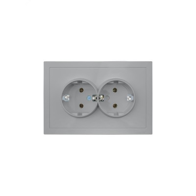 ZIMA Розетка двойная без заземления 16А, механизм, белая Lezard 704-0200-128BQC