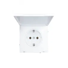 ZIMA Розетка с заземлением с крышкой, 16 А, механизм, белая Lezard 704-0288-123BQC