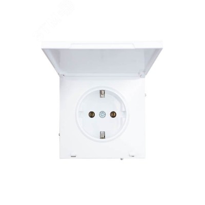 ZIMA Розетка с заземлением с крышкой, 16 А, механизм, белая Lezard 704-0288-123BQC