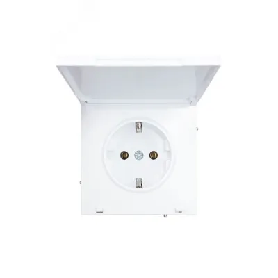 ZIMA Розетка с заземлением с крышкой, 16 А, механизм, белая Lezard 704-0288-123BQC