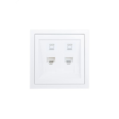 ZIMA Розетка компьютерная двойная Cat 6, механизм, белая Lezard 704-0288-142