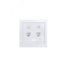 ZIMA Розетка компьютер+телефон белая Lezard 704-0288-143