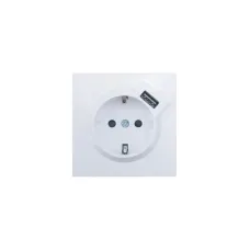 ZIMA Розетка с заземлением (16 А) + USB ,механизм, белая Lezard 704-0288-181