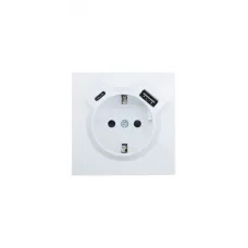 ZIMA Розетка с заземлением (16 А) + TC + USB ,механизм, белая Lezard 704-0288-181TC
