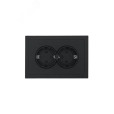 ZIMA Розетка двойная с заземлением 16А, механизм, черный бархат Lezard 704-4200-127BQC