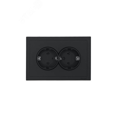 ZIMA Розетка двойная с заземлением 16А, механизм, черный бархат Lezard 704-4200-127BQC