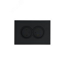 ZIMA Розетка двойная без заземления 16А, механизм, черный бархат Lezard 704-4200-128BQC