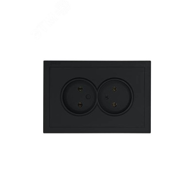 ZIMA Розетка двойная без заземления 16А, механизм, черный бархат Lezard 704-4200-128BQC