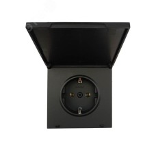 ZIMA Розетка с заземлением с крышкой, 16 А, механизм, черный бархат Lezard 704-4288-123BQC
