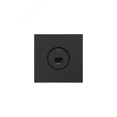 ZIMA Розетка телефонная евро черный бархат Lezard 704-4288-137