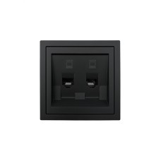 ZIMA Розетка компьютерная двойная Cat 6, механизм, чёрный бархат Lezard 704-4288-142