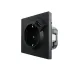 ZIMA Розетка с заземлением (16 А) + USB ,механизм, черный бархат Lezard 704-4288-181