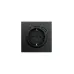 ZIMA Розетка с заземлением (16 А) + TC + USB ,механизм, черный бархат Lezard 704-4288-181TC