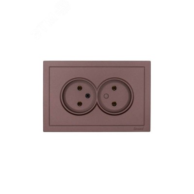 ZIMA Розетка двойная без заземления 16А, механизм, шоколад Lezard 704-7300-128BQC