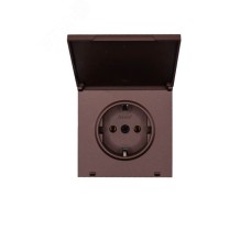 ZIMA Розетка с заземлением с крышкой, 16 А, механизм, шоколад Lezard 704-7388-123BQC