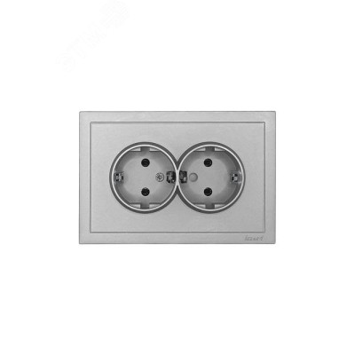 ZIMA Розетка двойная с заземлением 16А, механизм, серый матовый Lezard 704-7400-127BQC