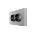ZIMA Розетка двойная с заземлением 16А, механизм, серый матовый Lezard 704-7400-127BQC