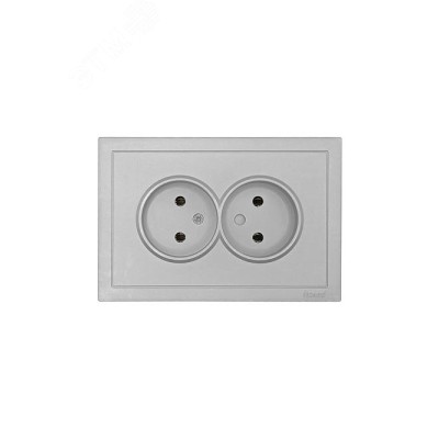 ZIMA Розетка двойная без заземления 16А, механизм, серый матовый Lezard 704-7400-128BQC