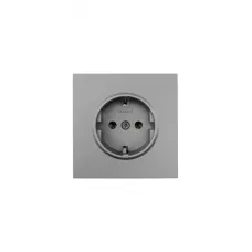 ZIMA Розетка с заземлением, 16 А, механизм, серый матовый Lezard 704-7488-122BQC
