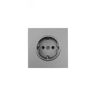 ZIMA Розетка с заземлением, 16 А, механизм, серый матовый Lezard 704-7488-122BQC
