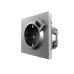ZIMA Розетка с заземлением (16 А) + USB ,механизм, серый матовый Lezard 704-7488-181