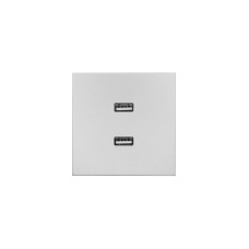 ZIMA Розетка 2-ая USB, механизм, серый матовый Lezard 704-7488-192