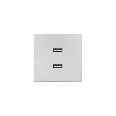 ZIMA Розетка 2-ая USB, механизм, серый матовый Lezard 704-7488-192