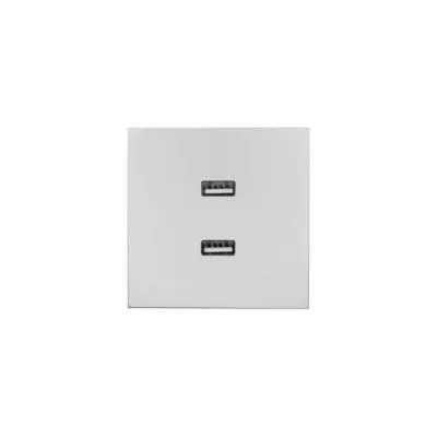 ZIMA Розетка 2-ая USB, механизм, серый матовый Lezard 704-7488-192