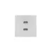ZIMA Розетка 2-ая USB, механизм, серый матовый Lezard 704-7488-192