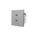 ZIMA Розетка 2-ая USB, механизм, серый матовый Lezard 704-7488-192