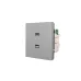 ZIMA Розетка 2-ая USB, механизм, серый матовый Lezard 704-7488-192