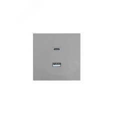 ZIMA Розетка TC+ USB, механизм, серый матовый Lezard 704-7488-192TC