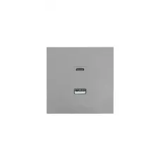 ZIMA Розетка TC+ USB, механизм, серый матовый Lezard 704-7488-192TC
