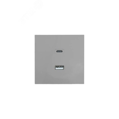 ZIMA Розетка TC+ USB, механизм, серый матовый Lezard 704-7488-192TC