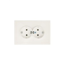 ZIMA Розетка двойная с заземлением 16А, механизм, слоновая кость Lezard 704-9000-127BQC