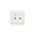 ZIMA Розетка компьютер Cat 6 + телефон, механизм, слоновая кость Lezard 704-9088-144