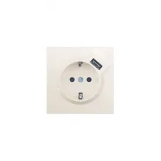 ZIMA Розетка с заземлением (16 А) + USB ,механизм, слоновая кость Lezard 704-9088-181