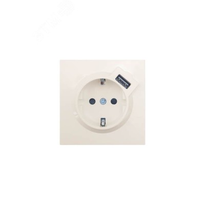 ZIMA Розетка с заземлением (16 А) + USB ,механизм, слоновая кость Lezard 704-9088-181