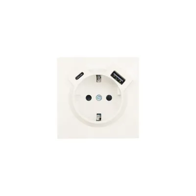 ZIMA Розетка с заземлением (16 А) + TC + USB ,механизм, слоновая кость Lezard 704-9088-181TC