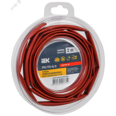 Трубка термоусадочная ТТУ нг-LS 6/3 красная (2м/упак) IEK