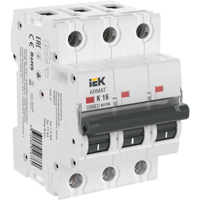 Выключатель автоматический трехполюсный M10N K 16А