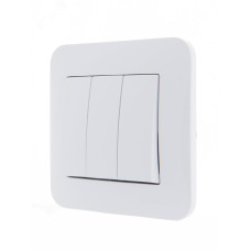 KARINA Выключатель тройной белый  (10шт/120шт)