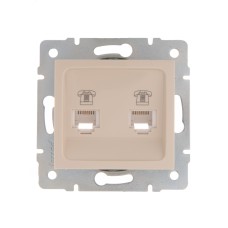 KARINA Розетка телефонная двойная евро крем (10шт/120шт)
