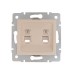 KARINA Розетка телефонная двойная евро крем (10шт/120шт)