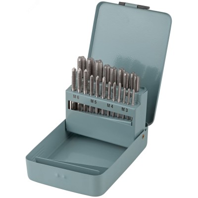 Метчики, легированная сталь Профи 21 шт., металлический кейс
