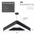 Светильник LED ЭРА Geometria SPO-154-B-40K-042 Delta 42Вт 4000К 3500Лм IP40 800*800*80 черный подвесной