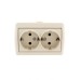 HATA Розетка двойная с заземлением бежевая