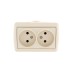 HATA Розетка двойная без заземления бежевая