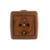 HATA Розетка с заземлением керамика сосна